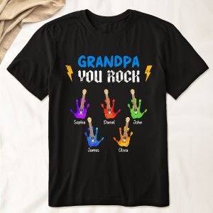 Grandpa You Rock - PersonalizedOne Size Shirt - Gift For Grandpa